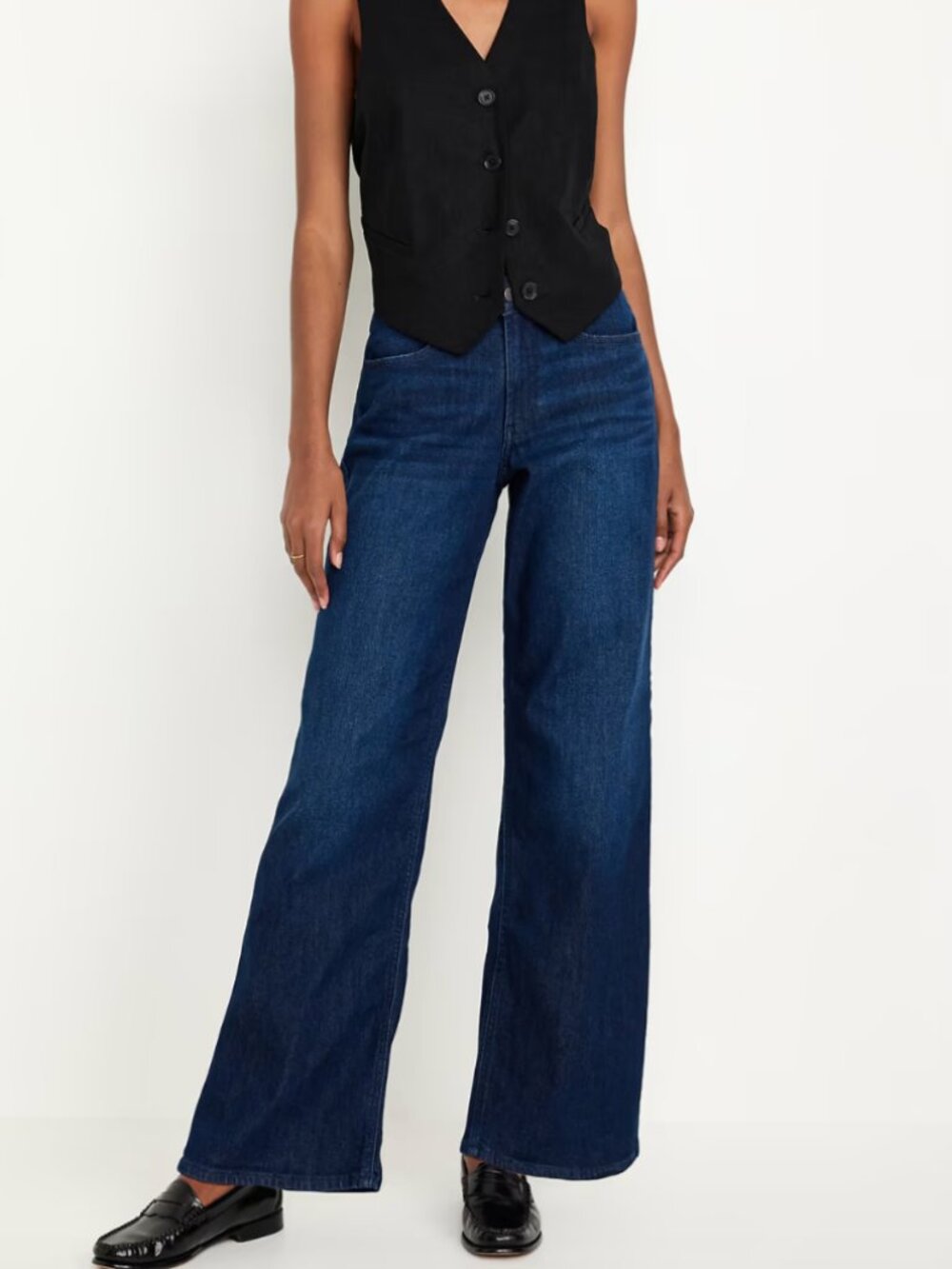 Old Navy High Rise Wow Wide Leg Jeans — Size 12 Short — Blue Denim